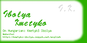 ibolya kmetyko business card